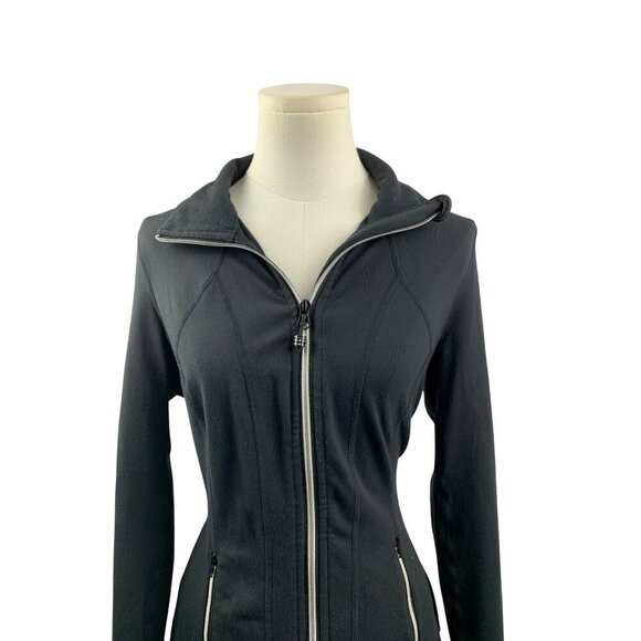 Lululemon Womens Ruffle Back Zip-Up Jacket Size S Black - Picture 2 of 6